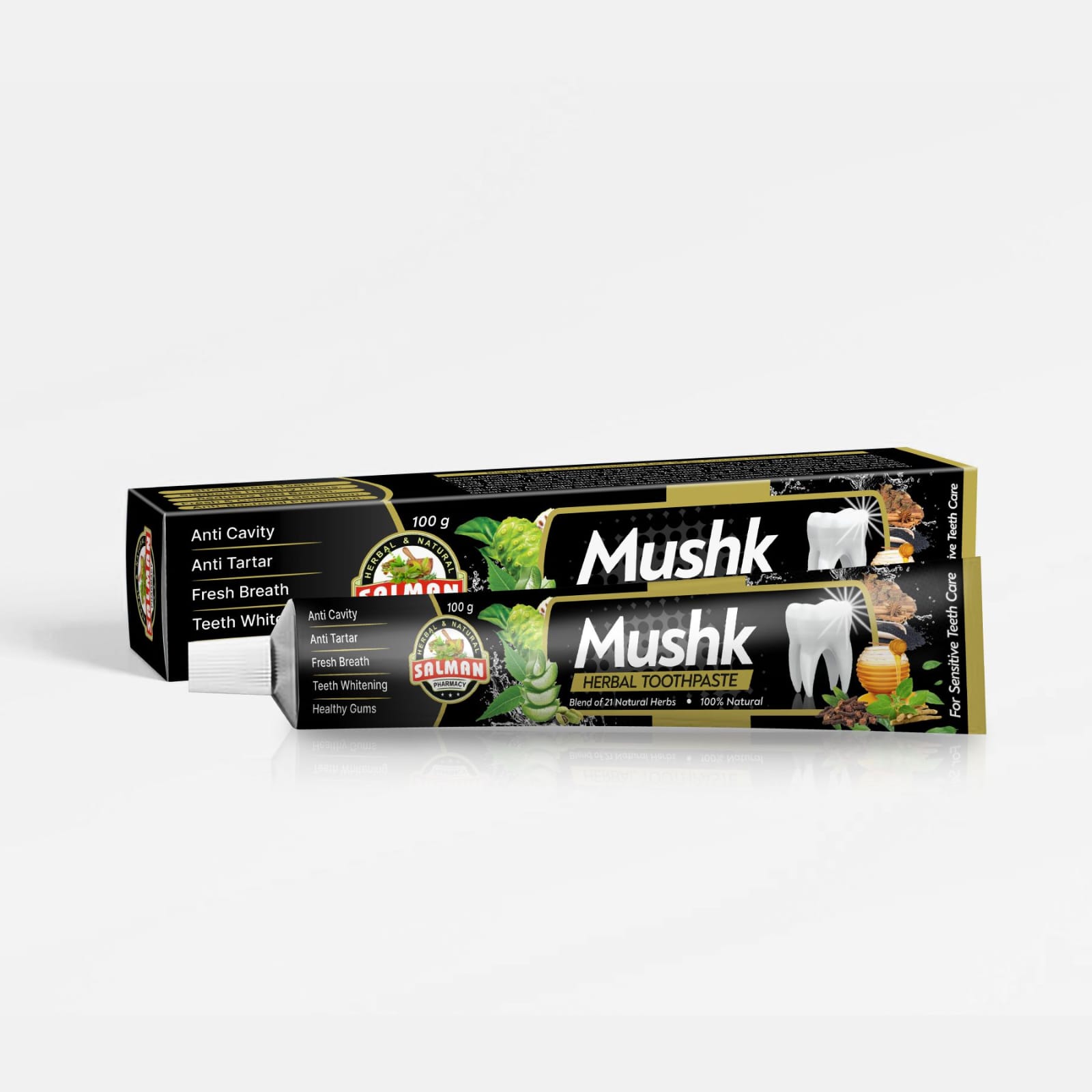 Salman Pharmacy Mushk Toothpaste for Clean Teeth, Fresh Breath | Refreshing Care for Strong Teeth & Healthy Gums