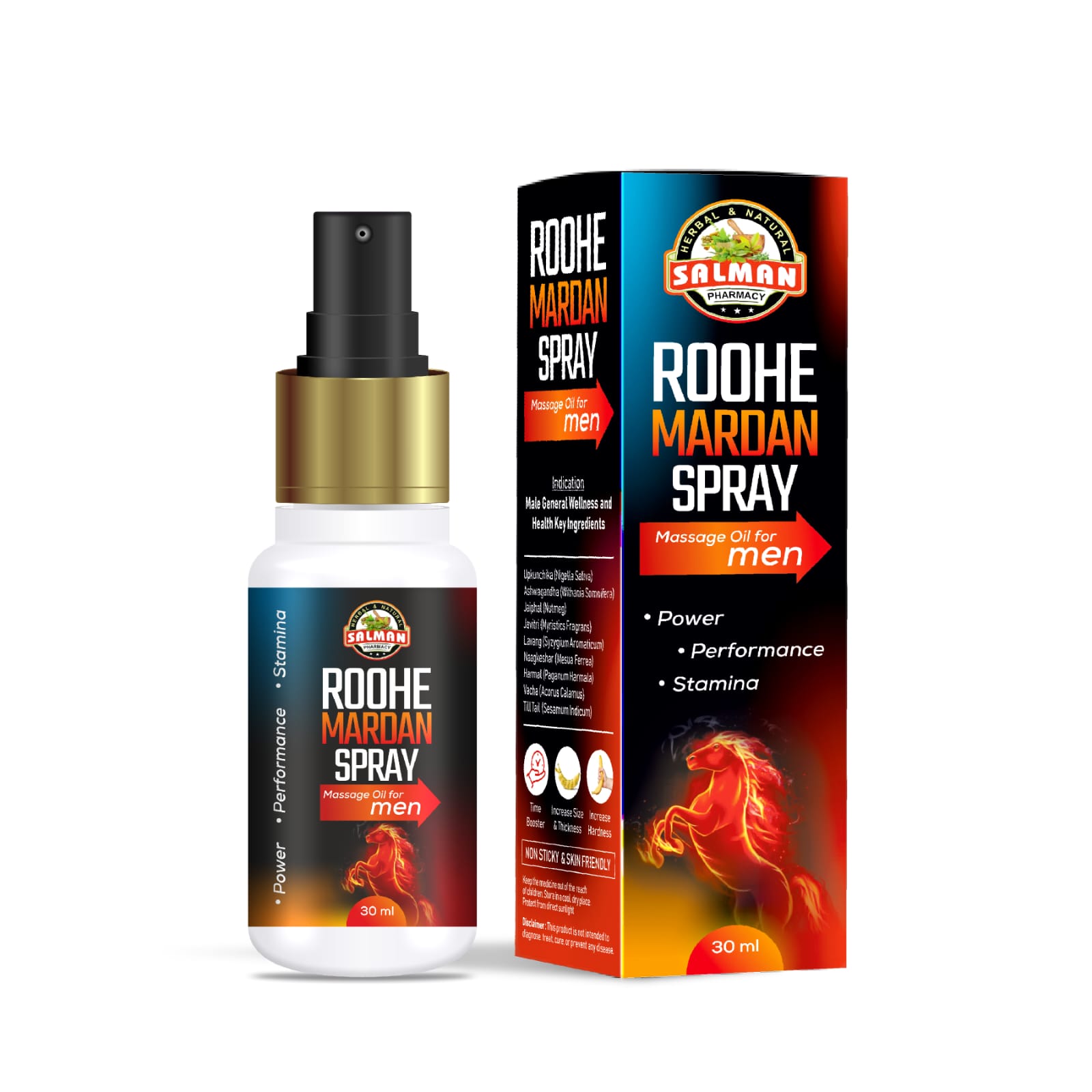 Salman Pharmacy Roohe Mardaan Spray Massage Oil for Men – Powerful Herbal Massage Oil